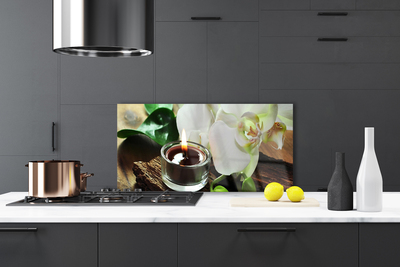 Pannello retrocucina Candela Orchidea per Spa
