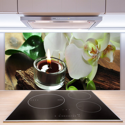 Pannello retrocucina Candela Orchidea per Spa