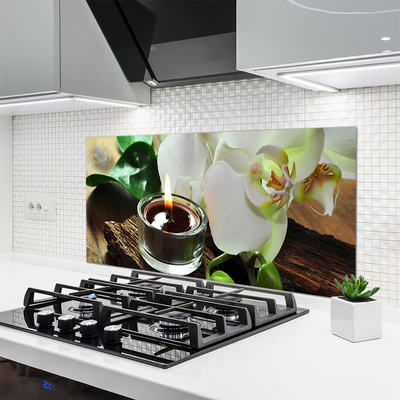 Pannello retrocucina Candela Orchidea per Spa