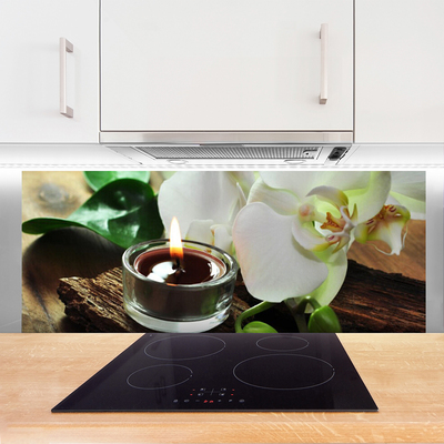 Pannello retrocucina Candela Orchidea per Spa