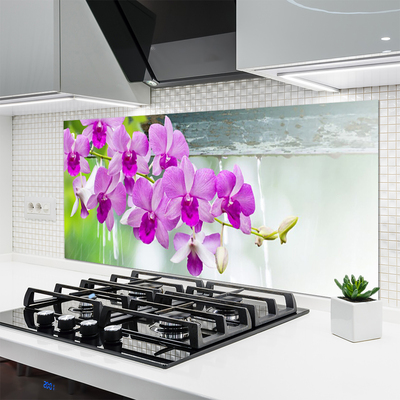 Pannello paraschizzi cucina Orchidee, gocce, natura