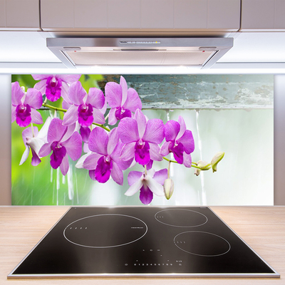 Pannello paraschizzi cucina Orchidee, gocce, natura