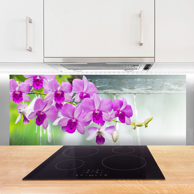 Pannello paraschizzi cucina Orchidee, gocce, natura
