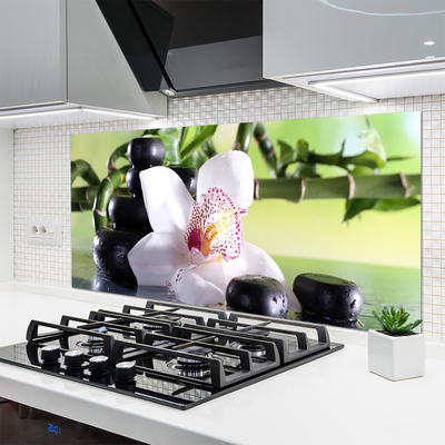 Pannello paraschizzi cucina Pietre di bambù dell'orchidea