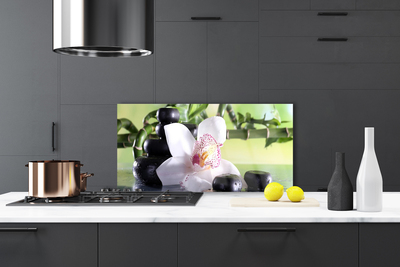 Pannello paraschizzi cucina Pietre di bambù dell'orchidea