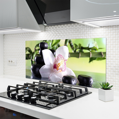 Pannello paraschizzi cucina Pietre di bambù dell'orchidea