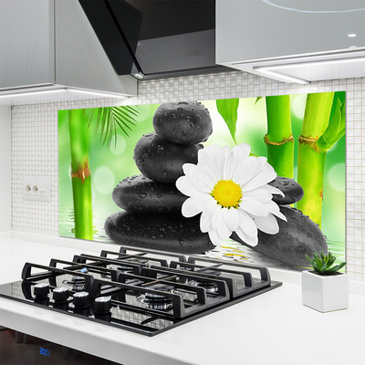 Pannello rivestimento parete cucina Fiore di margherita di bambù