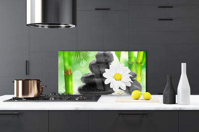 Pannello rivestimento parete cucina Fiore di margherita di bambù