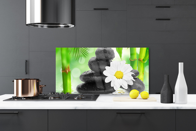 Pannello rivestimento parete cucina Fiore di margherita di bambù