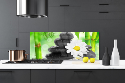 Pannello rivestimento parete cucina Fiore di margherita di bambù