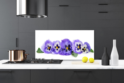 Pannello cucina paraschizzi Petali di fiori di viole del pensiero