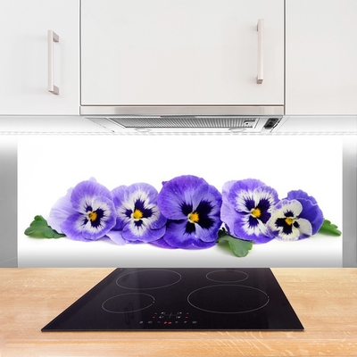 Pannello cucina paraschizzi Petali di fiori di viole del pensiero