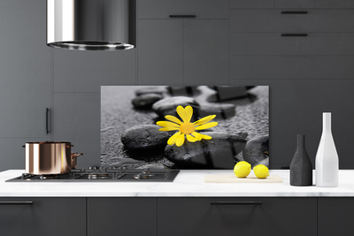 Rivestimento parete cucina Natura termale di fiori gialli