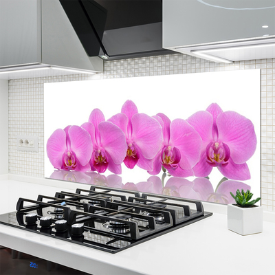 Rivestimento parete cucina Fiori di orchidea rosa