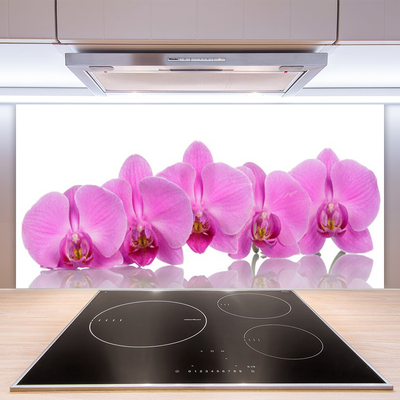 Rivestimento parete cucina Fiori di orchidea rosa