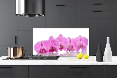 Rivestimento parete cucina Fiori di orchidea rosa