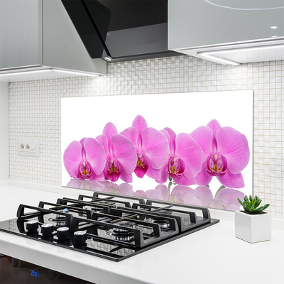 Rivestimento parete cucina Fiori di orchidea rosa