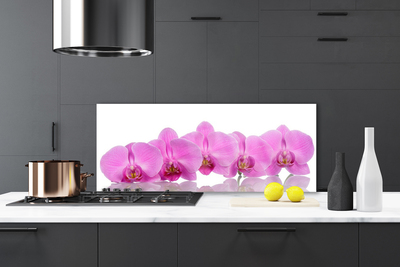 Rivestimento parete cucina Fiori di orchidea rosa