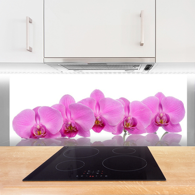 Rivestimento parete cucina Fiori di orchidea rosa