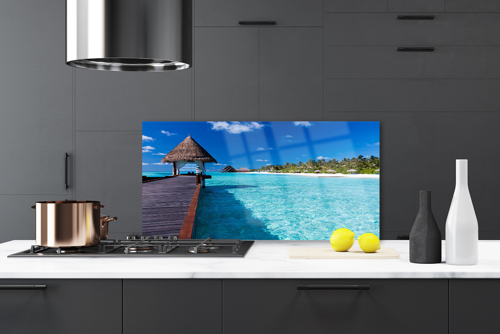 DEQORI Pannello Posteriore Cucina In Vetro 60x60 Cm – Paraspruzzi Con Motivo Pappagallo Nuvola, Facile Da Pulire - 3