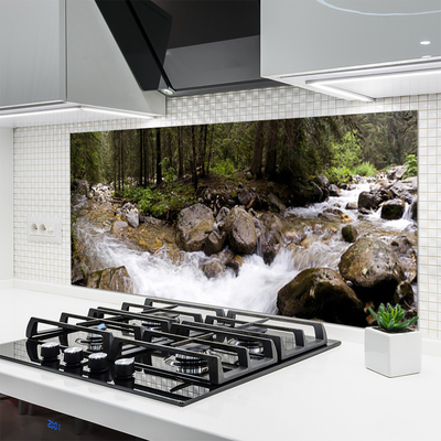 Rivestimento parete cucina Foresta, fiume, cascate