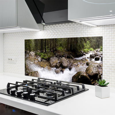 Rivestimento parete cucina Foresta, fiume, cascate