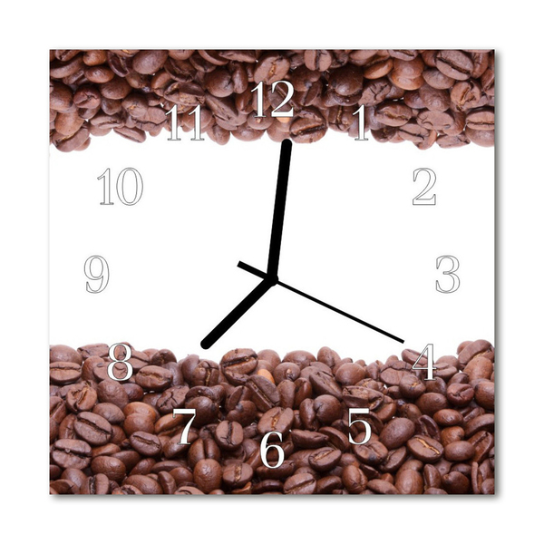 Orologio quadrato in vetro Chicchi di caffè