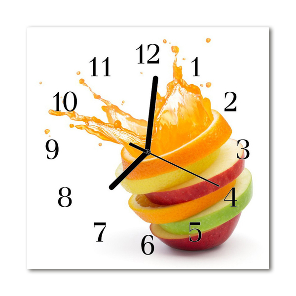 Orologio quadrato in vetro Frutta