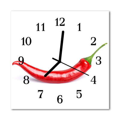 Orologio quadrato in vetro Peperoncino