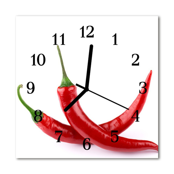 Orologio quadrato in vetro Peperoncino