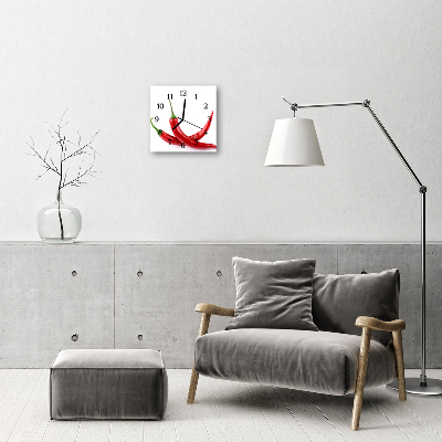 Orologio quadrato in vetro Peperoncino