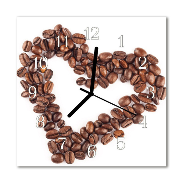 Orologio quadrato in vetro Chicchi di caffè