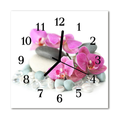 Orologio quadrato Orchidee