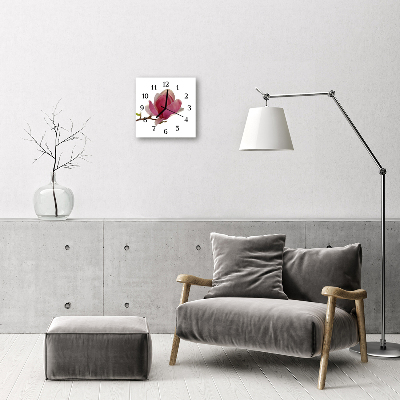 Zegar ścienny kwadrat Kwiat magnolii