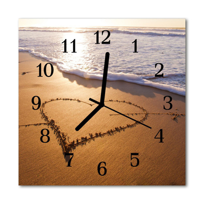 Orologio quadrato Cuore sulla spiaggia