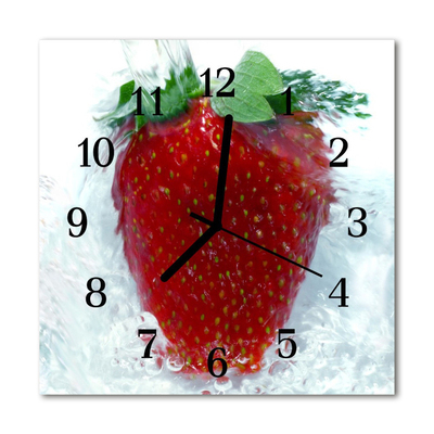 Orologio quadrato in vetro Fragola