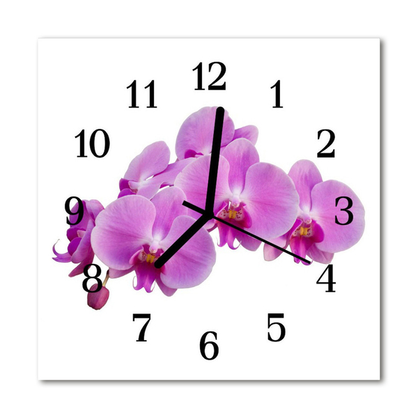 Orologio quadrato in vetro Orchidea