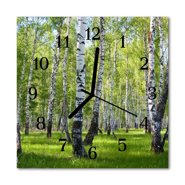 Orologio quadrato Foresta di betulla