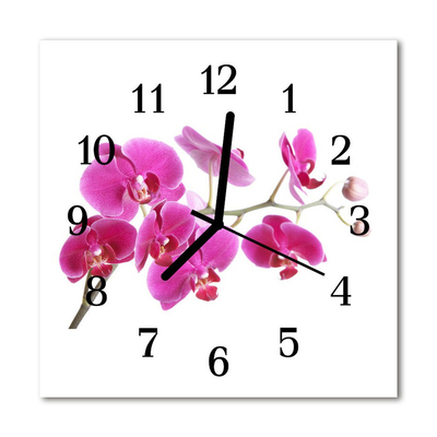 Orologio quadrato in vetro Orchidea