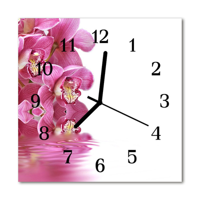 Orologio quadrato in vetro Orchidea