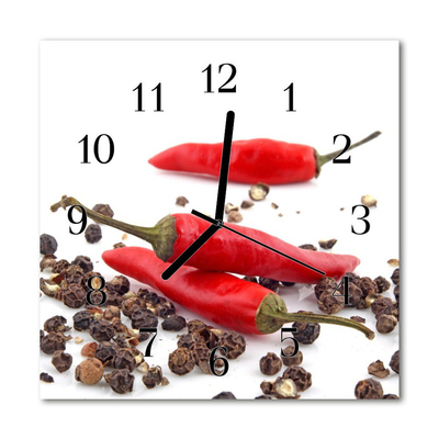 Orologio quadrato in vetro Peperoncino