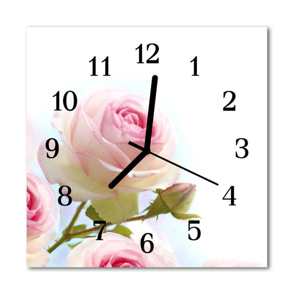 Orologio quadrato in vetro Rosa