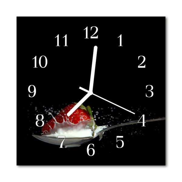 Orologio quadrato in vetro Fragola