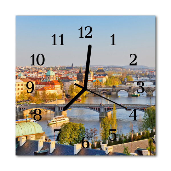 Zegar ścienny kwadrat Miasto Praga