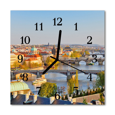 Zegar ścienny kwadrat Miasto Praga