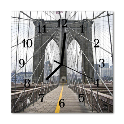 Orologio quadrato in vetro Ponte di brooklyn