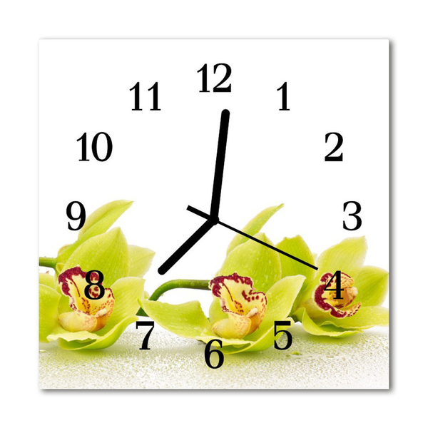 Orologio quadrato in vetro Orchidea