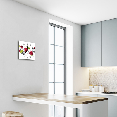Orologio quadrato in vetro Lamponi