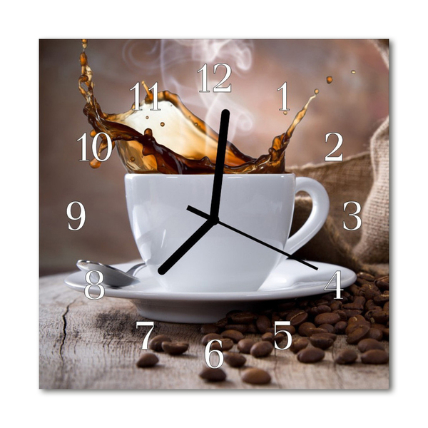 Orologio quadrato in vetro Caffè