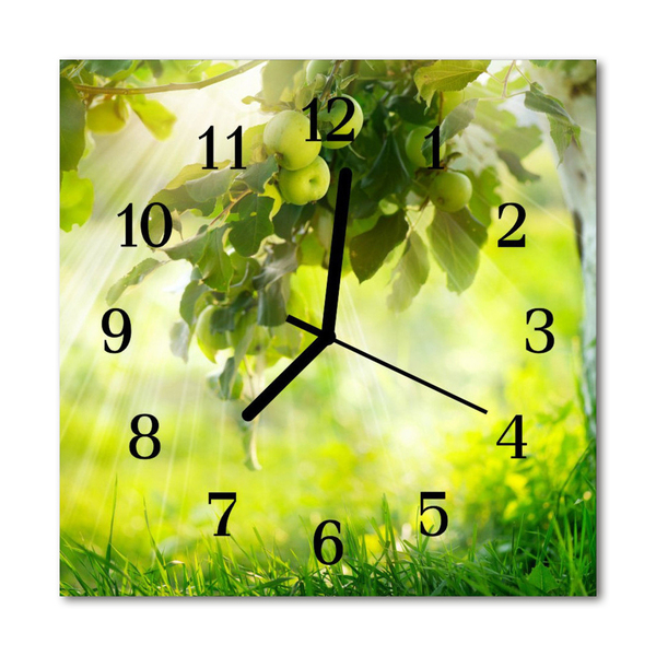 Orologio quadrato in vetro Albero di mele